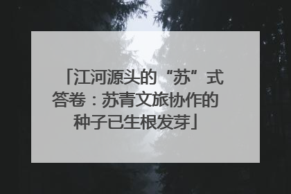 江河源头的“苏”式答卷：苏青文旅协作的种子已生根发芽