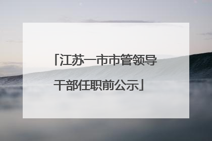 江苏一市市管领导干部任职前公示