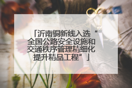 沂南铜新线入选“全国公路安全设施和交通秩序管理精细化提升精品工程”