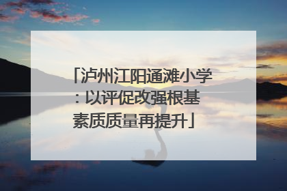 泸州江阳通滩小学：以评促改强根基 素质质量再提升