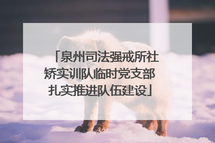 泉州司法强戒所社矫实训队临时党支部扎实推进队伍建设