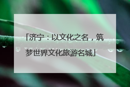 济宁：以文化之名，筑梦世界文化旅游名城