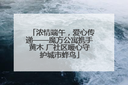 浓情端午，爱心传递——魔方公寓携手黄木 厂社区暖心守护城市蜂鸟