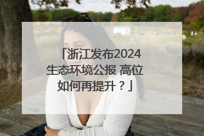 浙江发布2024生态环境公报 高位如何再提升？