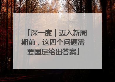 深一度｜迈入新周期前，这四个问题需要国足给出答案
