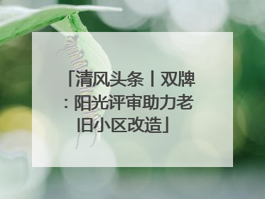 清风头条丨双牌：阳光评审助力老旧小区改造