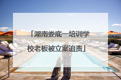 湖南娄底一培训学校老板被立案追责