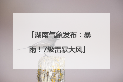 湖南气象发布：暴雨！7级雷暴大风