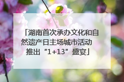 湖南首次承办文化和自然遗产日主场城市活动 推出“1+13”盛宴
