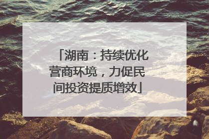 湖南：持续优化营商环境，力促民间投资提质增效