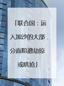 联合国：运入加沙的大部分面粉遭劫掠或哄抢