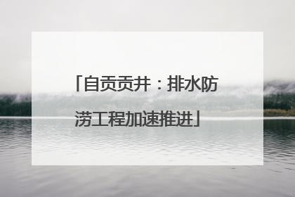 自贡贡井：排水防涝工程加速推进