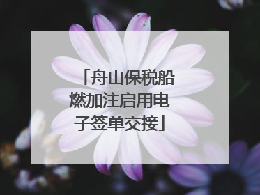 舟山保税船燃加注启用电子签单交接