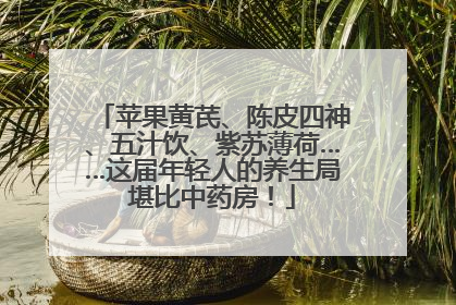 苹果黄芪、陈皮四神、五汁饮、紫苏薄荷……这届年轻人的养生局堪比中药房！