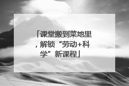 课堂搬到菜地里，解锁“劳动+科学”新课程