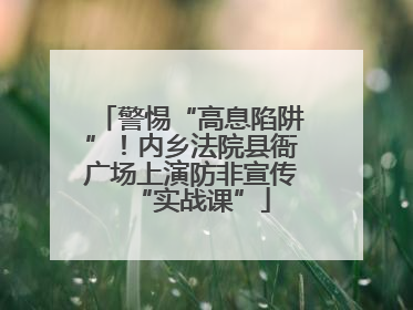警惕“高息陷阱”！内乡法院县衙广场上演防非宣传“实战课”