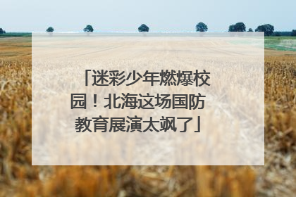 迷彩少年燃爆校园！北海这场国防教育展演太飒了