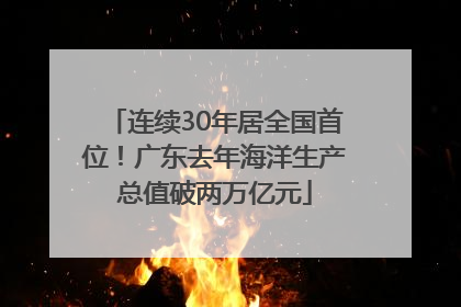 连续30年居全国首位！广东去年海洋生产总值破两万亿元
