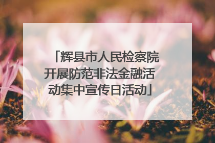 辉县市人民检察院开展防范非法金融活动集中宣传日活动