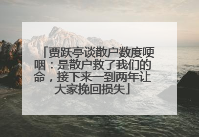 贾跃亭谈散户数度哽咽：是散户救了我们的命，接下来一到两年让大家挽回损失