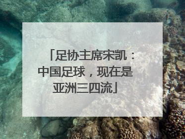 足协主席宋凯：中国足球，现在是亚洲三四流