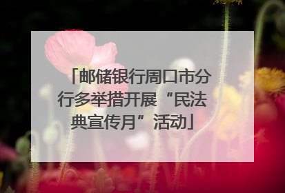 邮储银行周口市分行多举措开展“民法典宣传月”活动