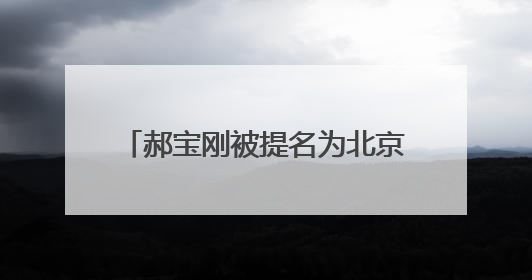 郝宝刚被提名为北京市朝阳区副区长人选