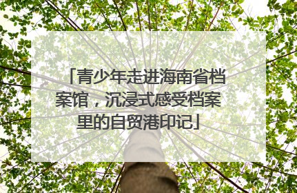 青少年走进海南省档案馆，沉浸式感受档案里的自贸港印记