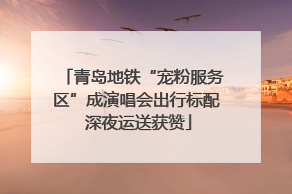 青岛地铁“宠粉服务区”成演唱会出行标配 深夜运送获赞
