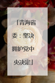 青海省委：坚决拥护党中央决定