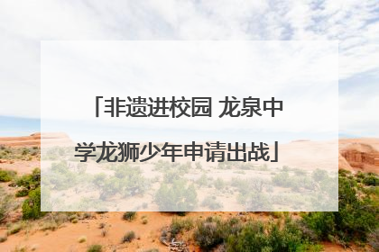 非遗进校园 龙泉中学龙狮少年申请出战