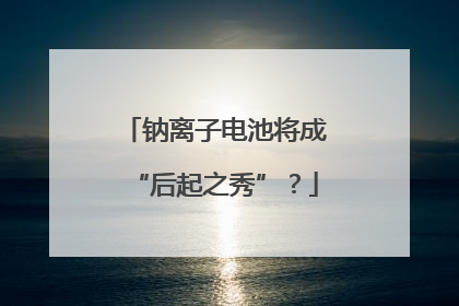钠离子电池将成“后起之秀”？