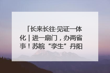 长来长往·见证一体化｜进一扇门，办两省事！苏皖“孪生”丹阳如何做到的？
