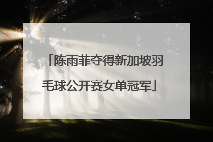 陈雨菲夺得新加坡羽毛球公开赛女单冠军