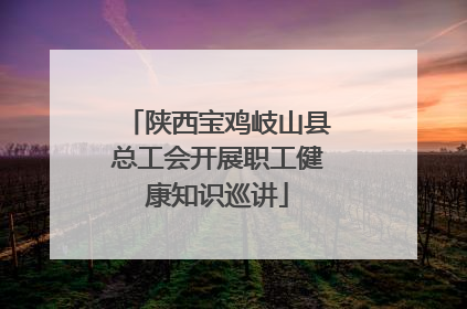陕西宝鸡岐山县总工会开展职工健康知识巡讲