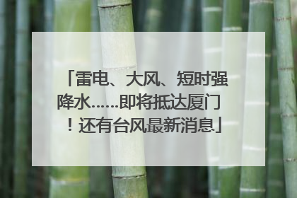 雷电、大风、短时强降水……即将抵达厦门！还有台风最新消息