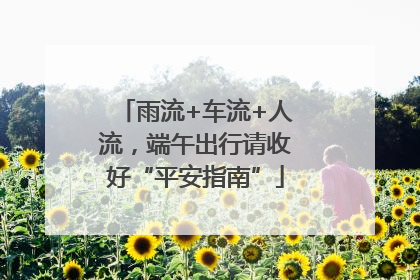 雨流+车流+人流，端午出行请收好“平安指南”