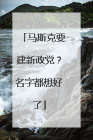 马斯克要建新政党？名字都想好了