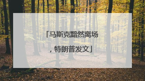 马斯克黯然离场，特朗普发文