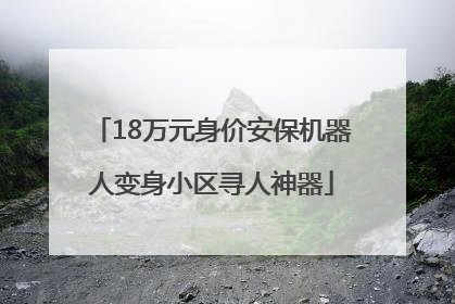 18万元身价安保机器人变身小区寻人神器