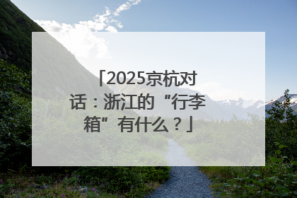 2025京杭对话：浙江的“行李箱”有什么？