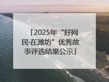 2025年“好网民·在潍坊”优秀故事评选结果公示