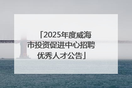 2025年度威海市投资促进中心招聘优秀人才公告