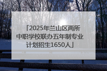 2025年兰山区两所中职学校联办五年制专业计划招生1650人