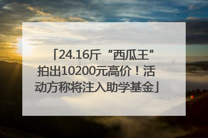 24.16斤“西瓜王”拍出10200元高价！活动方称将注入助学基金