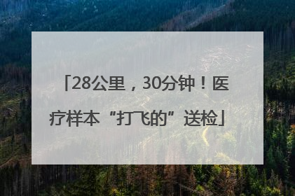 28公里，30分钟！医疗样本“打飞的”送检