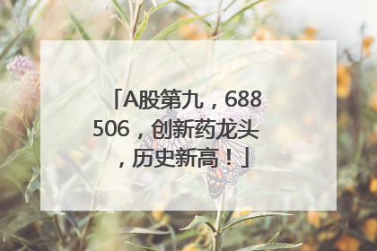 A股第九，688506，创新药龙头，历史新高！